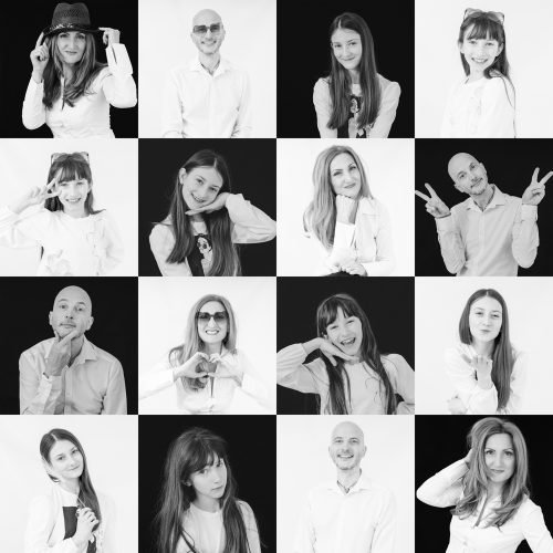 degrini photography Portrait Family Collage, black and white